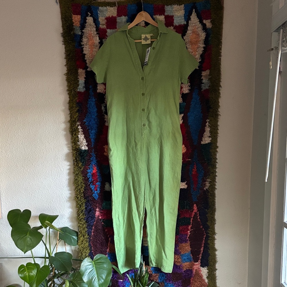 Jungmaven Light Green Button-Up Jumpsuit